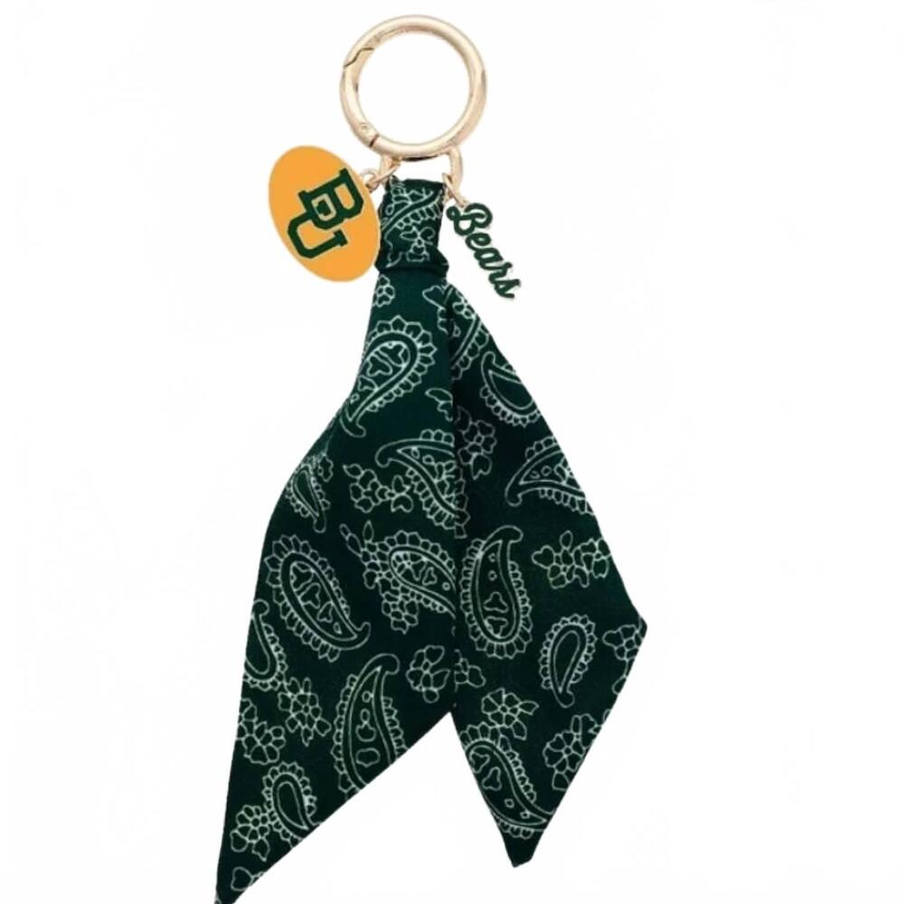 NEW CANVAS STYLE women's baylor bears logo bandana bag charm in green